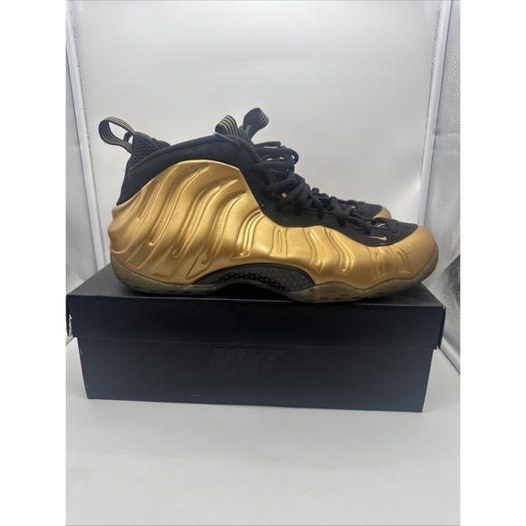 Size 14 - Nike Air Foamposite One Metallic Gold 2014 314996-700 Preowned - Picture 1 of 8